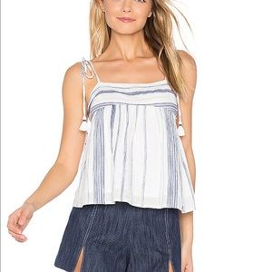 joa stripe tie shoulder top